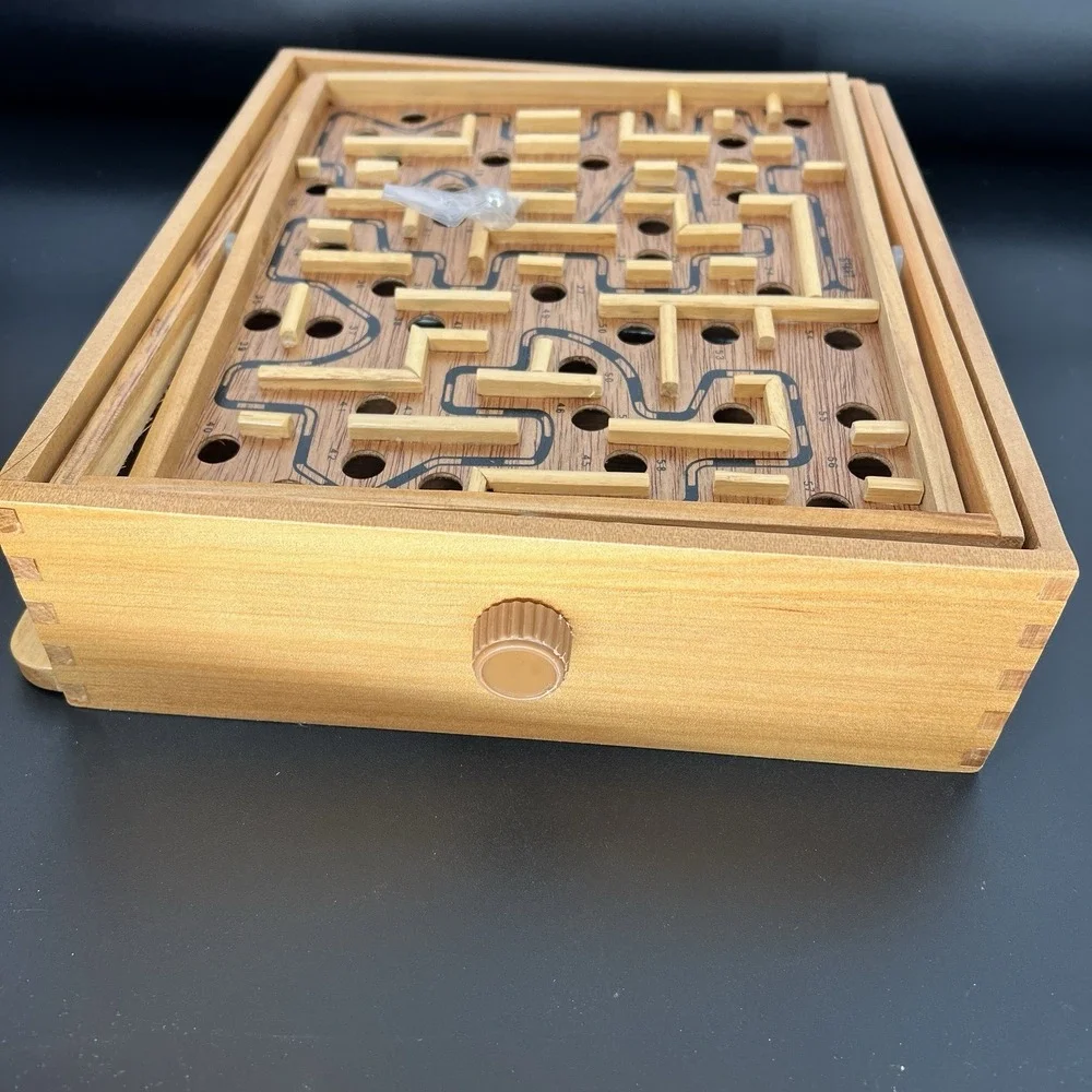 Labyrinth Wooden Tilting Puzzle Maze Game Cardinal #190 Premiere Edition 2 balls
